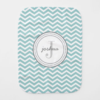Monogram Burp Cloth - aqua