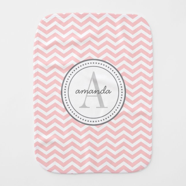 Monogram Burp Cloth - pink (Front)