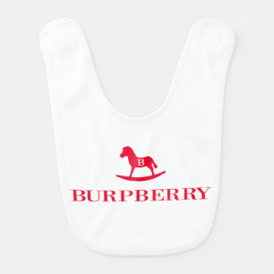 Monogram Burpberry Rocking Horse Designer Baby Bib