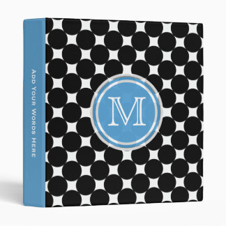 Monogram Burple Black And White Binder