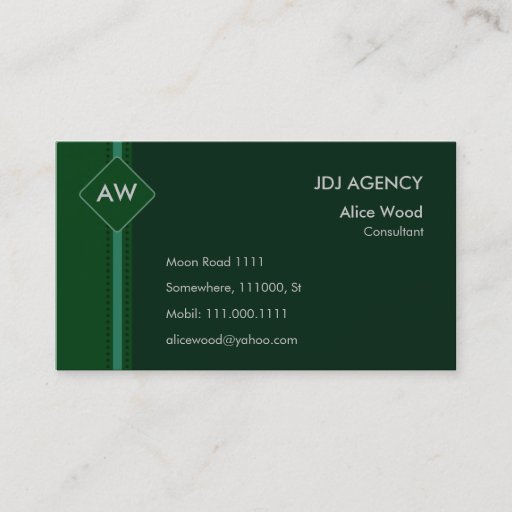 Customizable Monogram Business Card