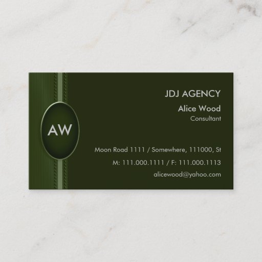Customizable Monogram Business Card