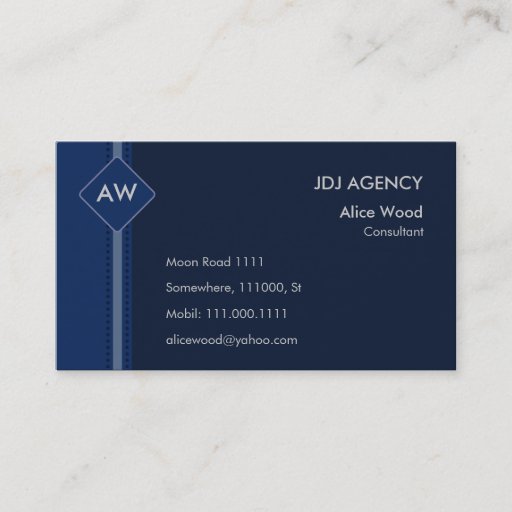 Customizable Monogram Business Card