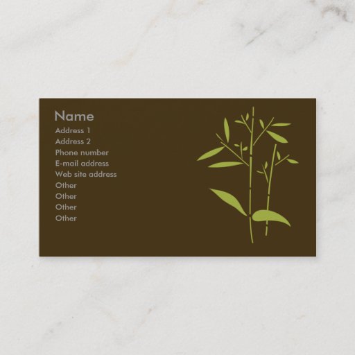 Customizable Monogram Business Card - Bamboo