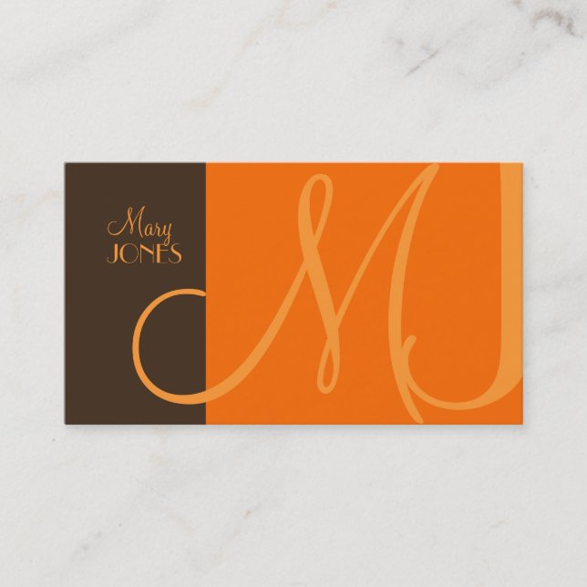 Monogram Business Card en retro colors (Front)