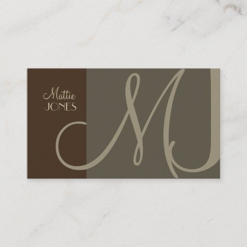 Monogram Business Card en retro colors