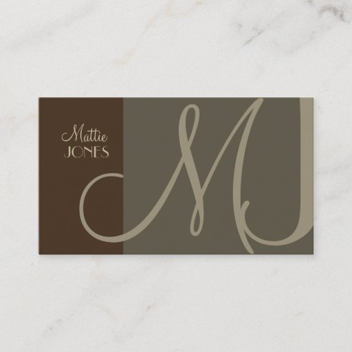 Customizable Monogram Business Card en retro colors