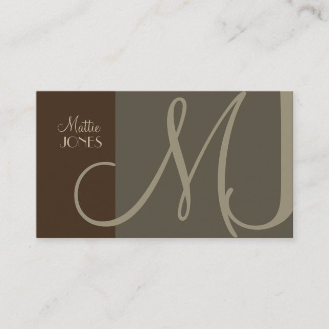Monogram Business Card en retro colors (Front)