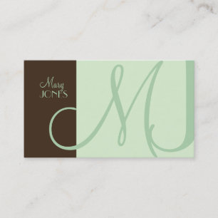 Monogram Business Card en retro colors