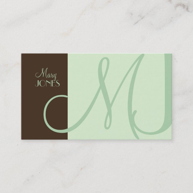 Monogram Business Card en retro colors (Front)