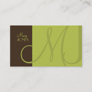 Monogram Business Card en retro colors