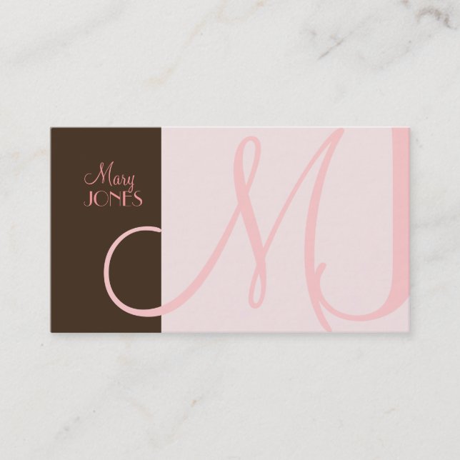 Monogram Business Card en retro colors (Front)
