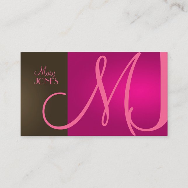 Monogram Business Card en retro colors (Front)