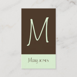 Monogram Business Card en retro colors