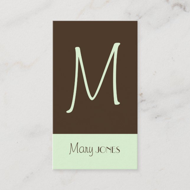 Monogram Business Card en retro colors (Front)