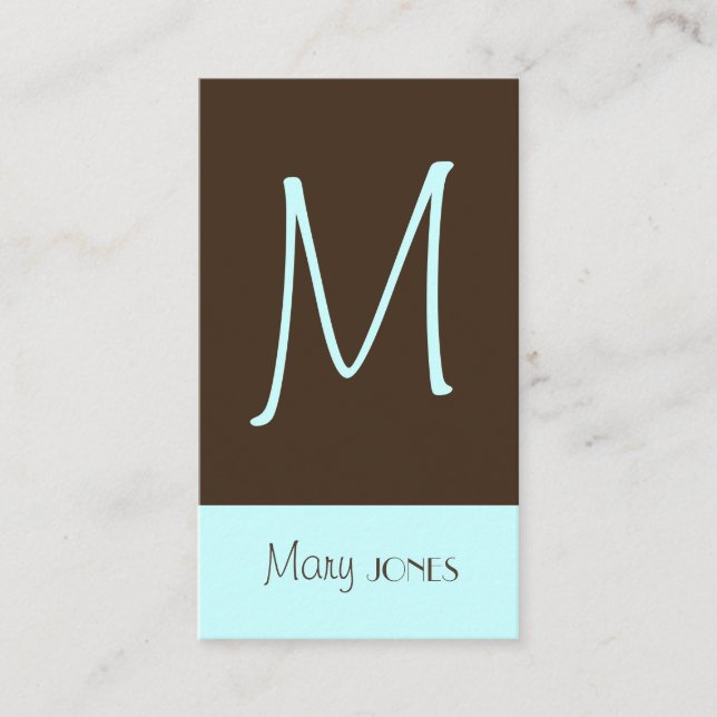 Monogram Business Card en retro colors (Front)