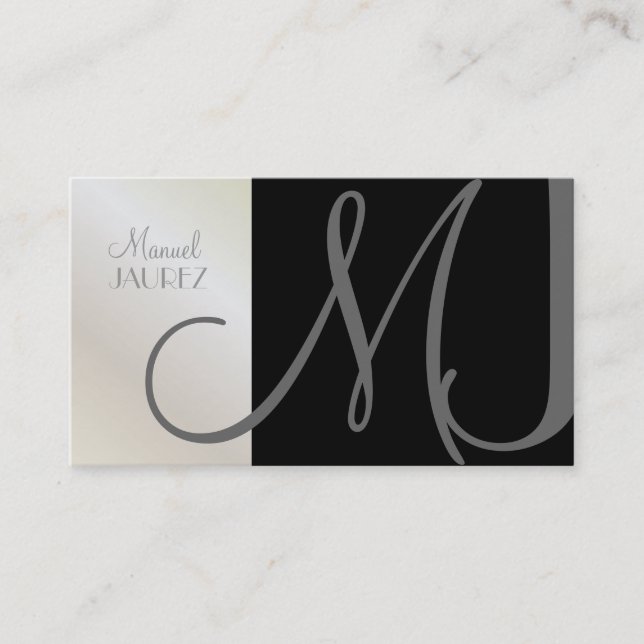 Monogram Business Card en retro colors (Front)