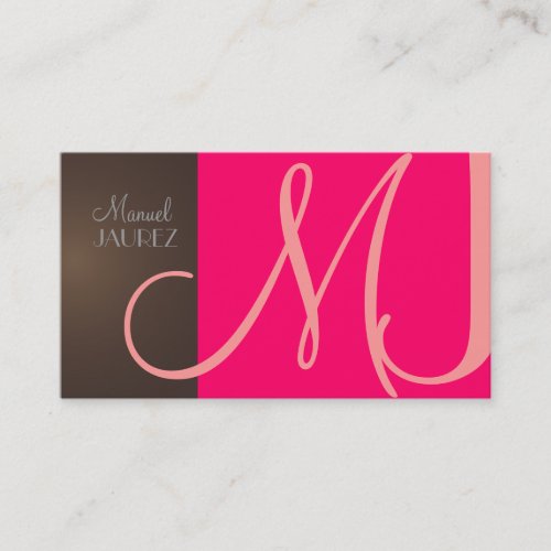 Monogram Business Card en retro colors