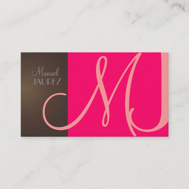 Monogram Business Card en retro colors (Front)