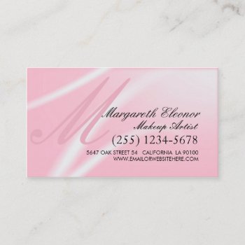 Monogram Business Card In Salmon Pink Effects by ArtbyMonica at Zazzle