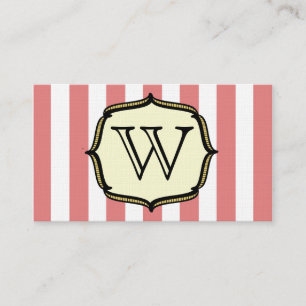 Monogram Business Card - Vintage Circus Inspired