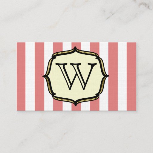 Customizable Monogram Business Card - Vintage Circus Inspired