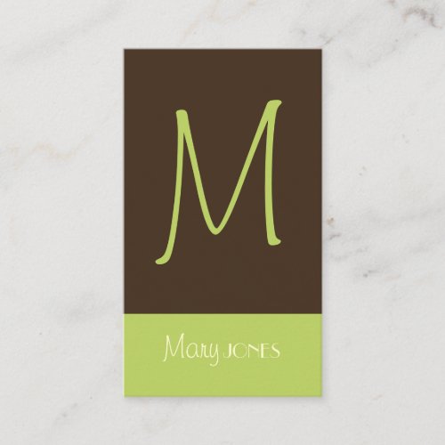 Monogram Business Card en retro colors