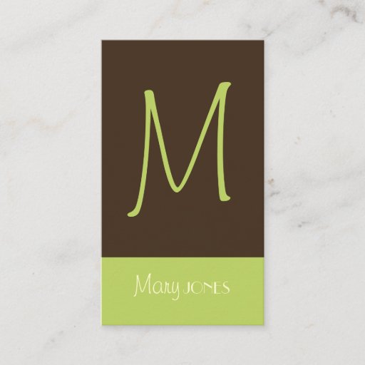 Customizable Monogram Business Card en retro colors