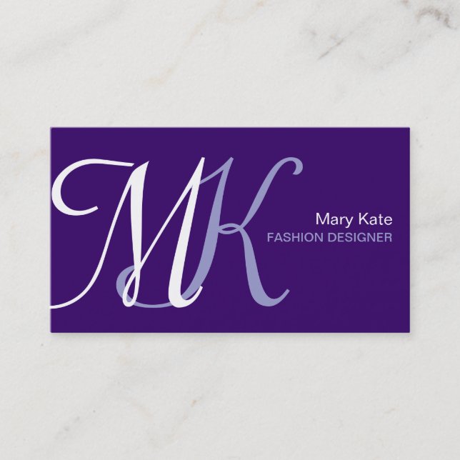 Monogram Business Color Business Card (Front)