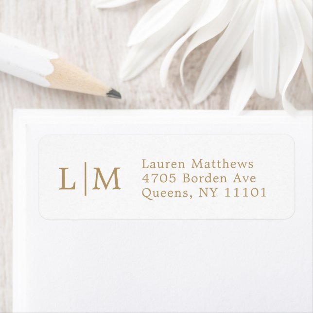 Monogram Business Gold Return Address Label (Insitu)