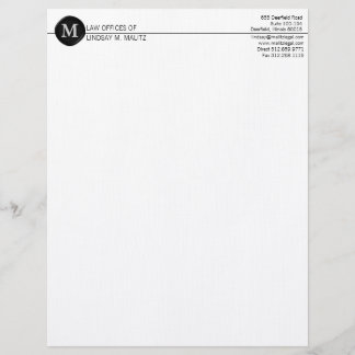 monogram Business Letterheads Letterhead