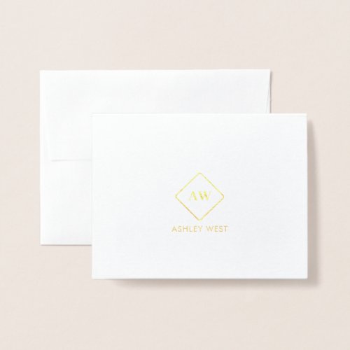 Monogram  Business Logo  Branding Gold Foil Card