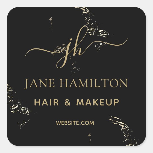 Monogram Business Logo Square Sticker (Front)