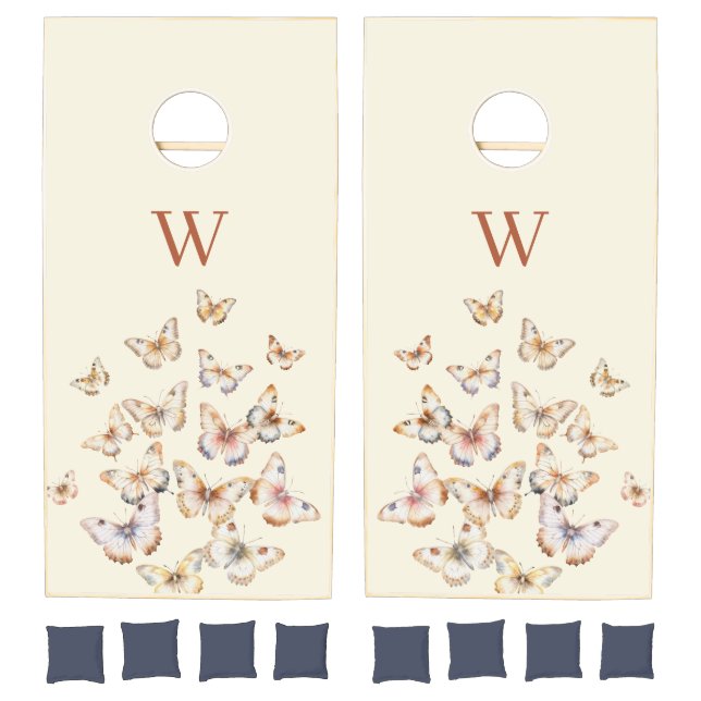 Monogram Butterfly Cornhole Set (Set)