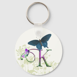 Monogram Butterfly Fantasy K Keychain