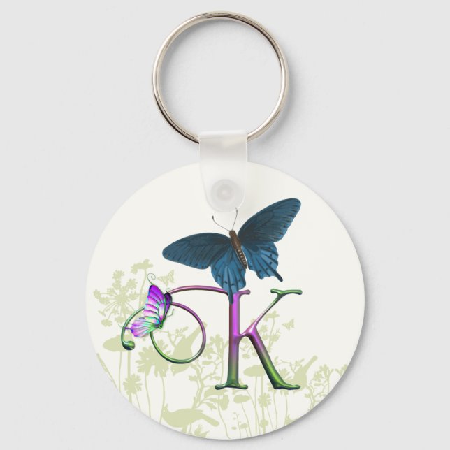 Monogram Butterfly Fantasy K Keychain (Front)