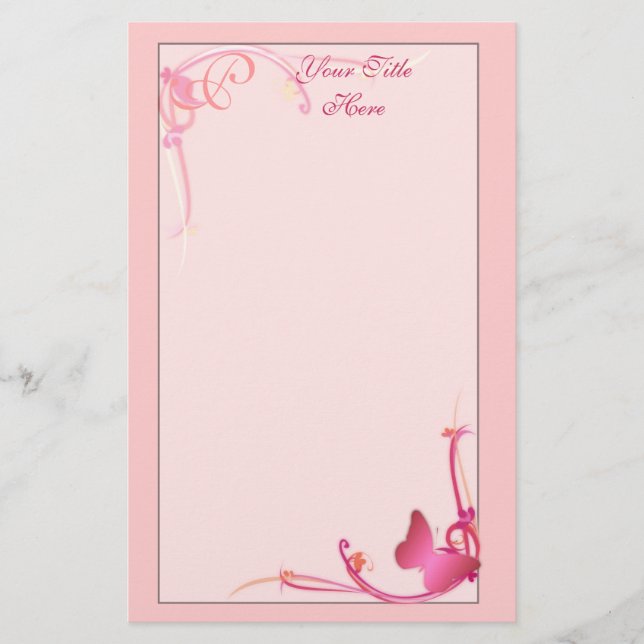 Monogram Butterfly Stationery (Front)