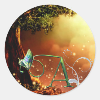 Monogram Butterfly Sticker Fantasy A
