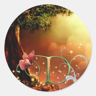 Monogram Butterfly Sticker Fantasy D