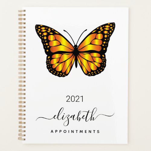 Monogram butterfly white gold black 2022 planner