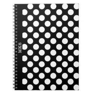 Monogram BW Polka Dotted Notebook