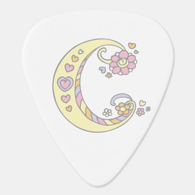 Monogram C and name Celia custom guitar picks (Back)