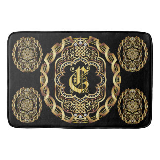 Monogram C Bath Mats Customize Change Back Color
