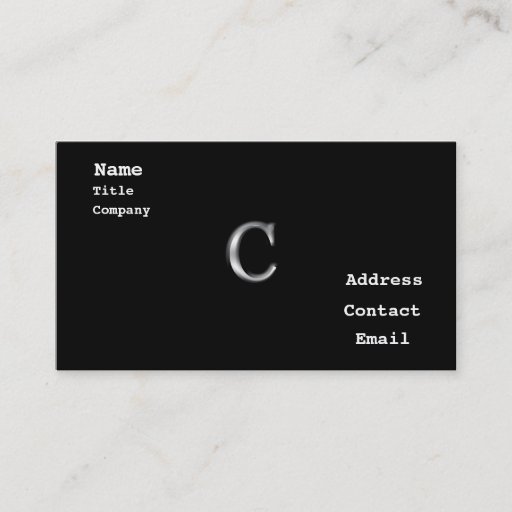 Customizable Monogram C business Cards