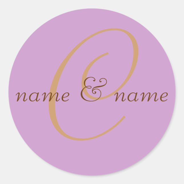 monogram "C" label - personalize names (Front)