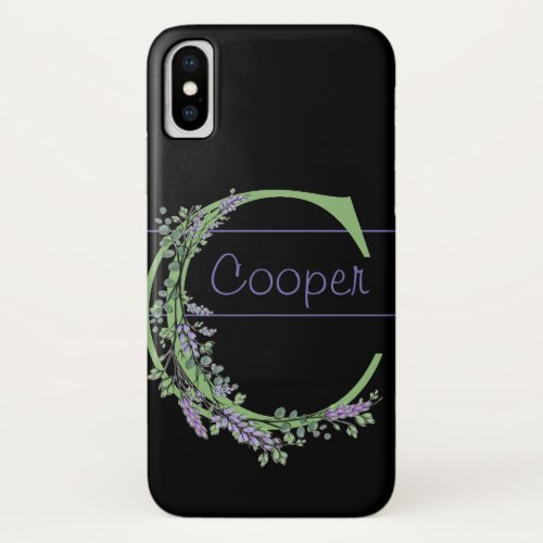 Monogram C Lavender Eucalyptus iPhone X Case