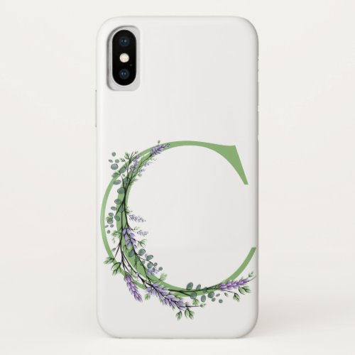 Monogram C Lavender Eucalyptus iPhone X Case