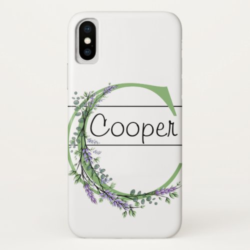 Monogram C Lavender Eucalyptus iPhone X Case