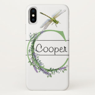 Monogram C Lavender Eucalyptus Dragonfly iPhone X Case