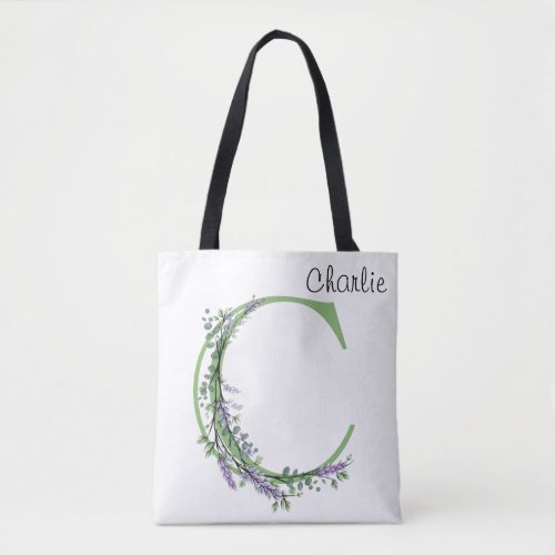 Monogram C Lavender Eucalyptus Tote Bag